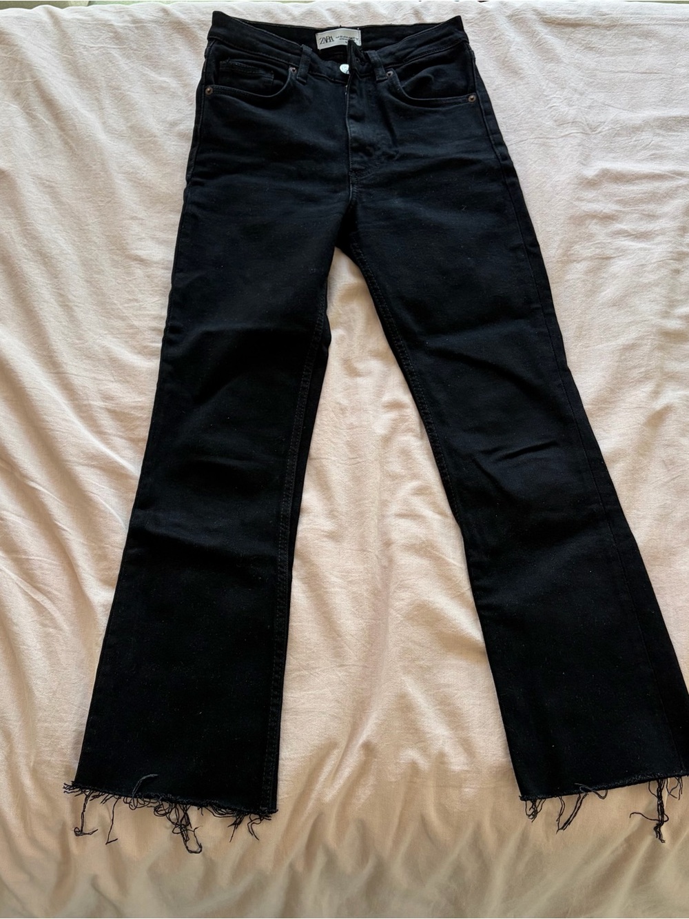 Zara Black Flared High-Rise Jeans